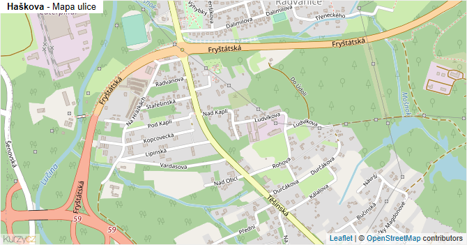 Haškova - mapa ulice