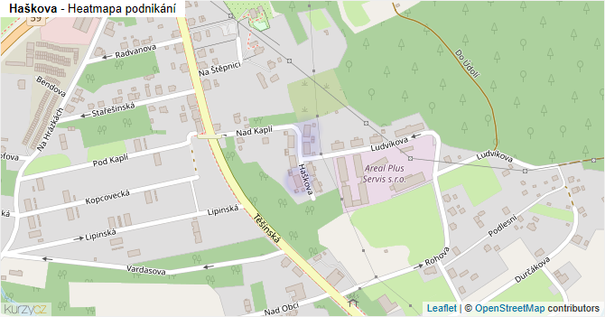 Haškova - mapa podnikání