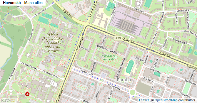 Havanská - mapa ulice