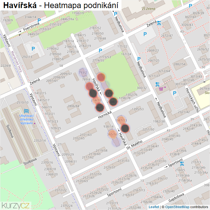 Mapa Havířská - Firmy v ulici.