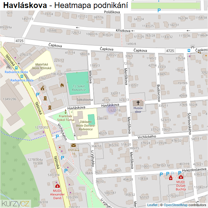 Mapa Havláskova - Firmy v ulici.