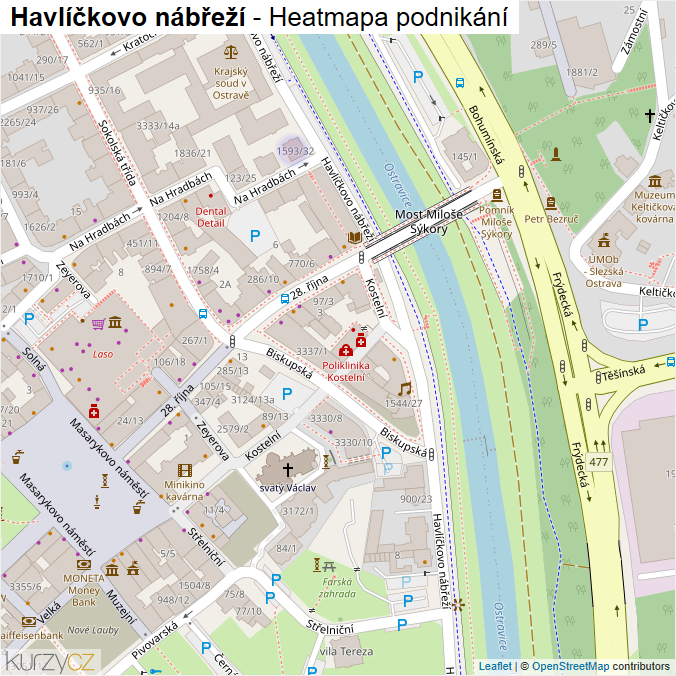 Mapa Havlíčkovo nábřeží - Firmy v ulici.