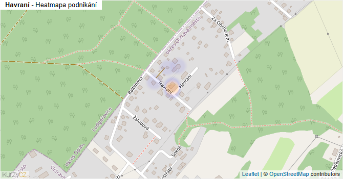 Havraní - mapa podnikání