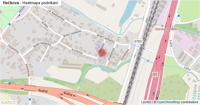 Hečkova - mapa podnikání