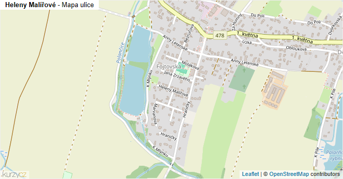 Heleny Malířové - mapa ulice