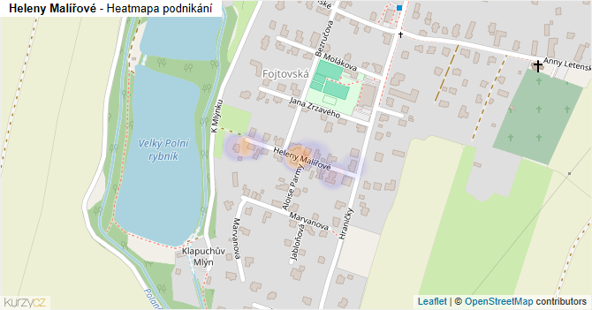 Heleny Malířové - mapa podnikání
