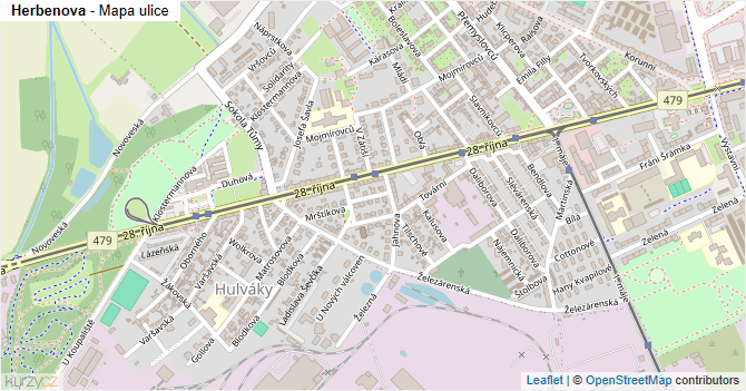 Herbenova - mapa ulice