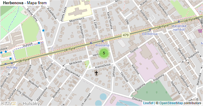 Herbenova - mapa firem