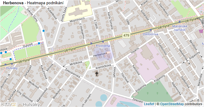 Herbenova - mapa podnikání