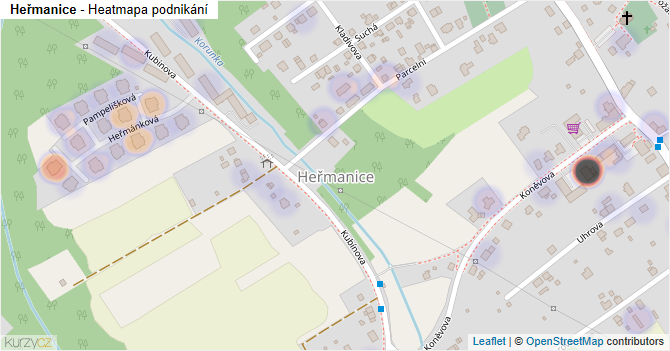 Heřmanice - mapa podnikání