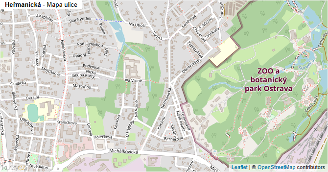 Heřmanická - mapa ulice