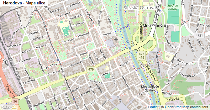 Herodova - mapa ulice