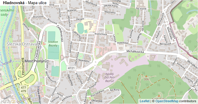 Hladnovská - mapa ulice