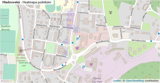 Hladnovská - mapa podnikání