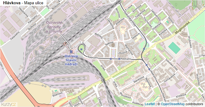 Hlávkova - mapa ulice