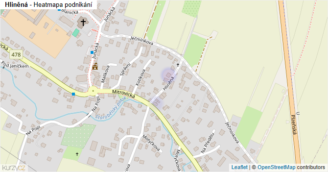 Hliněná - mapa podnikání