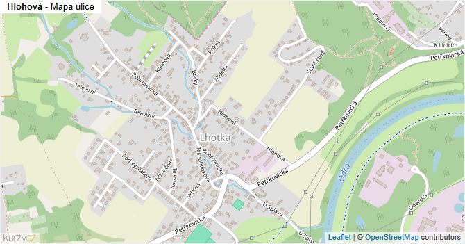 Hlohová - mapa ulice