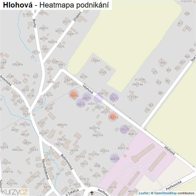 Mapa Hlohová - Firmy v ulici.