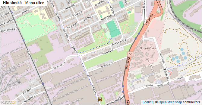 Hlubinská - mapa ulice