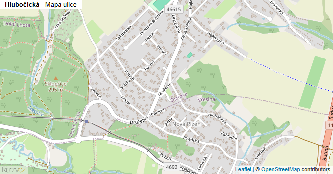 Hlubočická - mapa ulice