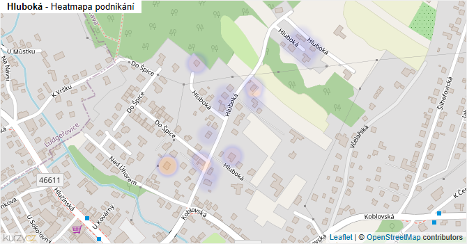 Hluboká - mapa podnikání