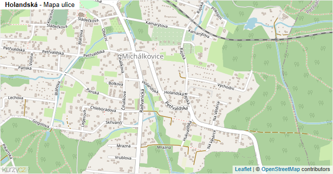 Holandská - mapa ulice