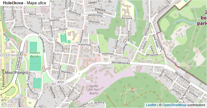 Holečkova - mapa ulice