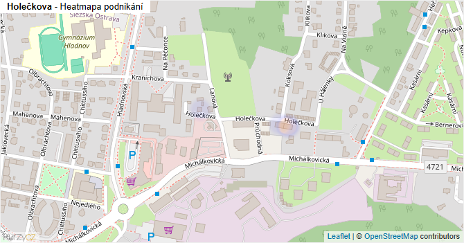 Holečkova - mapa podnikání