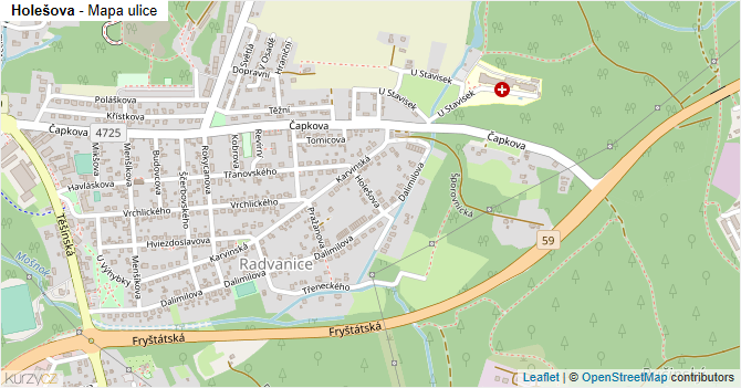 Holešova - mapa ulice