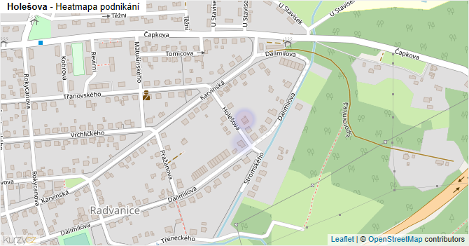 Holešova - mapa podnikání