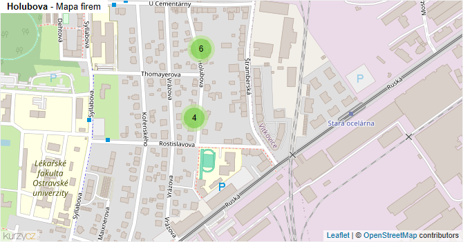 Holubova - mapa firem