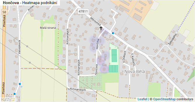 Hončova - mapa podnikání