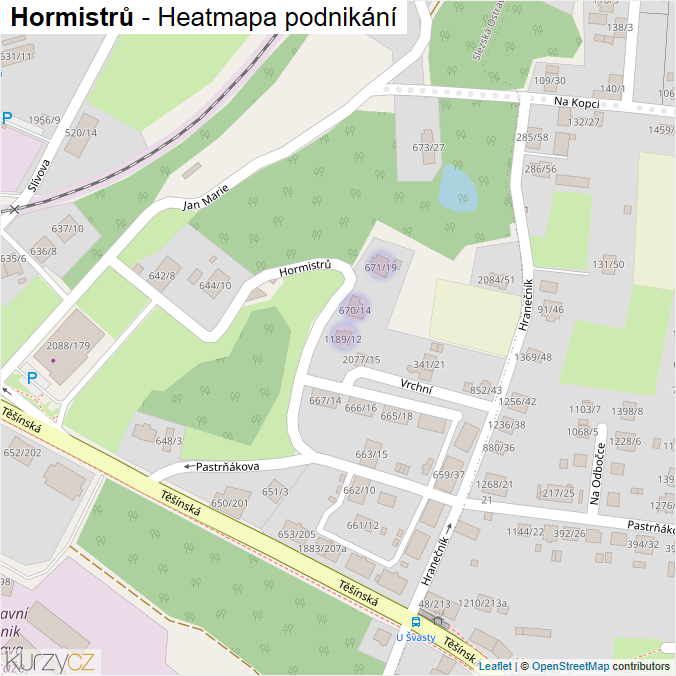 Mapa Hormistrů - Firmy v ulici.