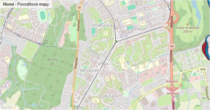 Horní - záplavové mapy stoleté vody