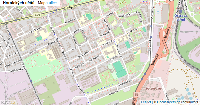 Hornických učňů - mapa ulice