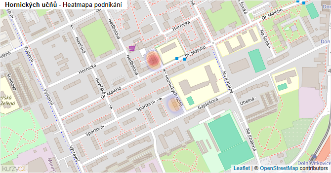 Hornických učňů - mapa podnikání