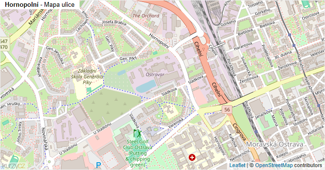 Hornopolní - mapa ulice