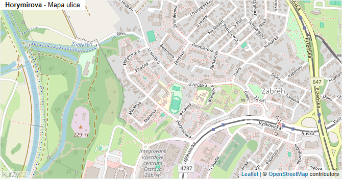Horymírova - mapa ulice