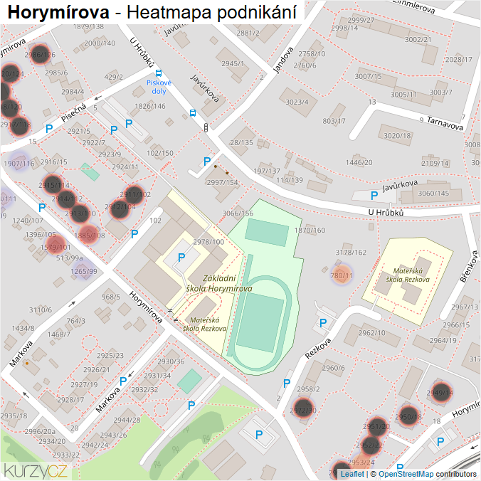 Mapa Horymírova - Firmy v ulici.