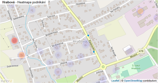 Hrabová - mapa podnikání