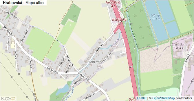 Hrabovská - mapa ulice