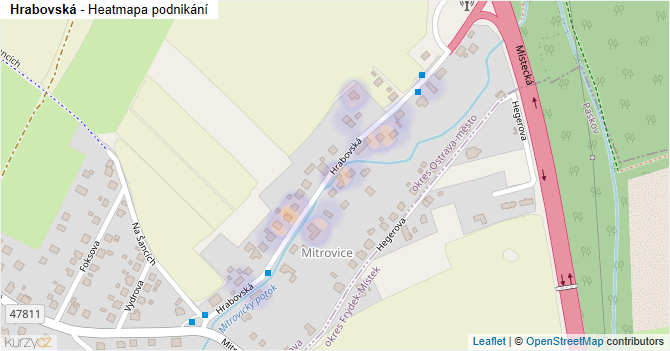 Hrabovská - mapa podnikání