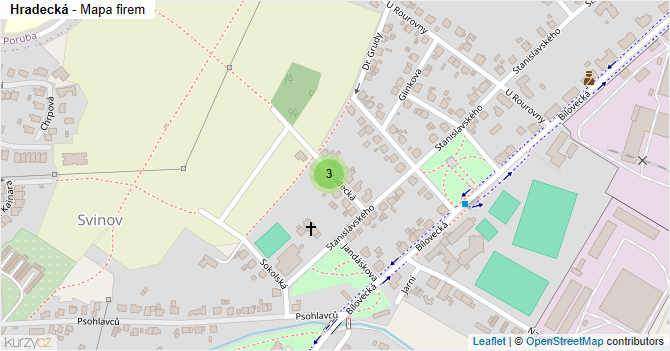 Hradecká - mapa firem