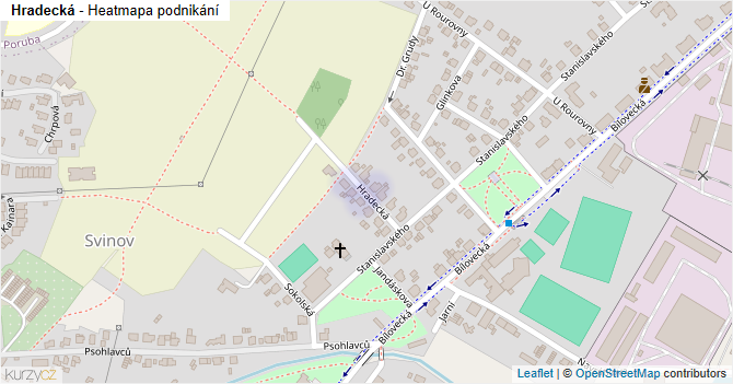 Hradecká - mapa podnikání