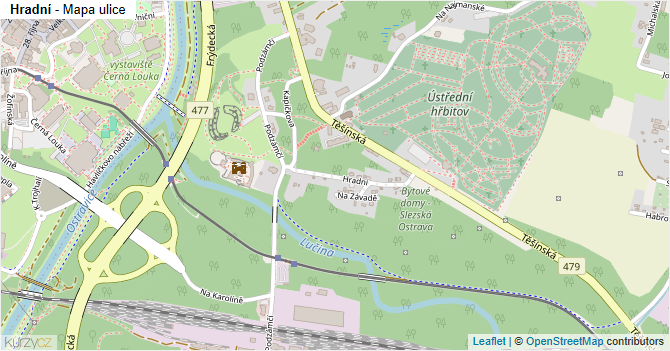 Hradní - mapa ulice