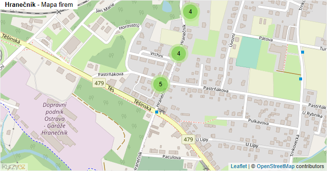 Hranečník - mapa firem