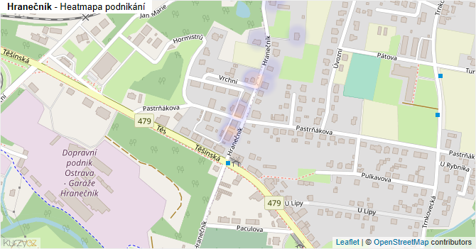 Hranečník - mapa podnikání