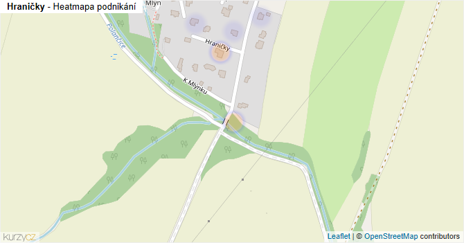 Hraničky - mapa podnikání