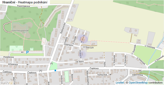 Hraniční - mapa podnikání