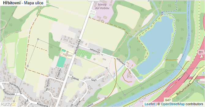 Hřbitovní - mapa ulice